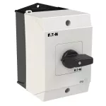 T0-3-8228/I1 Przełącznik nawrotny, Styki: 5, 20 A, tabliczka: 102, 45 °, z samopowrotem, w obudowie IP65, pokrętło czarne bez możliwości blokady