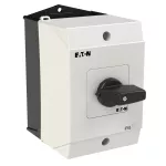 T0-3-8228/I1 Przełącznik nawrotny, Styki: 5, 20 A, tabliczka: 102, 45 °, z samopowrotem, w obudowie IP65, pokrętło czarne bez możliwości blokady