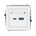 DECO Mechanizm ładowarki USB podwójnej USB C + USB A, 30W max. biały