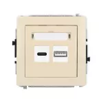 DECO Mechanizm ładowarki USB podwójnej USB C + USB A, 30W max. beżowy
