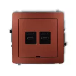 DECO Mechanizm ładowarki USB podwójnej 2xUSB C, 30W max., bez pola opisowego brązowy metalik