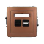 DECO Mechanizm ładowarki USB podwójnej USB C + USB A, 30W max. brązowy metalik