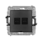 MINI Mechanizm ładowarki USB podwójnej 2xUSB C, 30W max., bez pola opisowego grafitowy