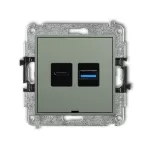 MINI Mechanizm ładowarki USB podwójnej USB C + USB A, 30W max., bez pola opisowego szałwiowy