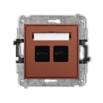 MINI Mechanizm ładowarki USB podwójnej 2xUSB C, 30W max. terakota