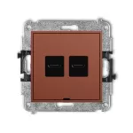 MINI Mechanizm ładowarki USB podwójnej 2xUSB C, 30W max., bez pola opisowego terakota