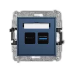 MINI Mechanizm ładowarki USB podwójnej USB C + USB A, 30W max. navy blue