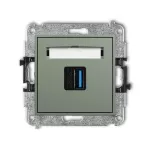 ICON Mechanizm gniazda pojedynczego USB A-A 3.0 szałwiowy