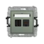 ICON Mechanizm gniazda pojedynczego HDMI 2.0, 4K + gniazda komp. poj. 1xRJ45, kat. 5e, 8-stykowy szałwiowy