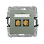 ICON Mechanizm gniazda antenowego podwójnego typu F (SAT) pozłacany szałwiowy