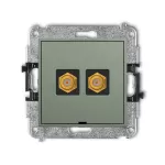 ICON Mechanizm gniazda antenowego podwójnego typu F (SAT) pozłacany, bez pola opisowego szałwiowy