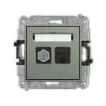 ICON Mechanizm gniazda antenowego poj. typu F (SAT) + gniazda komp. poj. 1xRJ45, kat. 5e, 8-stykowy szałwiowy