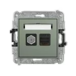 ICON Mechanizm gniazda antenowego poj. typu F (SAT) + gniazda komp. poj. 1xRJ45, kat. 6, 8-stykowy szałwiowy