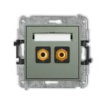 ICON Mechanizm gniazda głośnikowego pojedynczego (typu banan - czerwony i czarny, pozłacany, 4 mm2, skręcany) szałwiowy