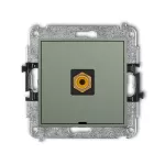 ICON Mechanizm gniazda pojedynczego RCA, bez pola opisowego (typu cinch - żółty, pozłacany) szałwiowy