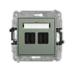 ICON Mechanizm gniazda podwójnego HDMI 2.1, 8K szałwiowy