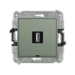 ICON Mechanizm gniazda pojedynczego USB A-A 2.0, bez pola opisowego szałwiowy