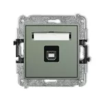 ICON Mechanizm gniazda pojedynczego USB A-B 2.0 szałwiowy