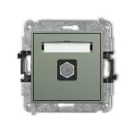 MINI Mechanizm gniazda antenowego pojedynczego typu F (SAT) niklowany szałwiowy