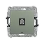 MINI Mechanizm gniazda antenowego pojedynczego typu F (SAT) niklowany, bez pola opisowego szałwiowy