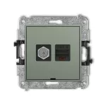 MINI Mechanizm gniazda antenowego poj. typu F (SAT) + gniazda komp. poj. 1xRJ45, kat. 6, 8-stykowy, bez pola opisowego szałwiowy