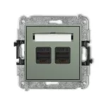 MINI Mechanizm gniazda komputerowego podwójnego 2xRJ45, kat. 6, 8-stykowy szałwiowy