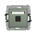 MINI Mechanizm gniazda komputerowego pojedynczego 1xRJ45, kat. 6A, 8-stykowy szałwiowy