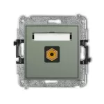 MINI Mechanizm gniazda pojedynczego RCA (typu cinch - żółty, pozłacany) szałwiowy