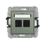 ICON Mechanizm gniazda pojedynczego HDMI 2.0, 4K + gniazda komp. poj. 1xRJ45, kat. 6A, 8-stykowy szałwiowy