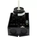 T0-3-15680/I1/SVB-SW Rozłącznik główny, 3 bieg. + N + 1 NO + 1 NC, 20 A, funkcja awaryjnego zatrzymania, 90 °, blok. na kłódkę w pozycji Wył., w obudowie IP65, pokrętło czarne z blokadą na kłódkę