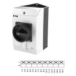 T3-4-8344/I2/SVB-SW Przełącznik Zał.-Wył., 8-bieg., 32 A, 90 °, w obudowie IP65, pokrętło czarne z blokadą na kłódkę