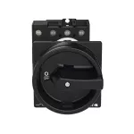 P1-32/V/SVB-SW/N Rozłącznik główny, 3 bieg. + N, 32 A, funkcja awaryjnego zatrzymania , blok. na kłódkę w pozycji Wył., montaż rozłączny, pokrętło czarne z blokadą na kłódkę