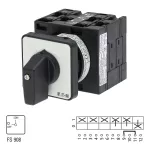 T3-3-8901/E Rozłącznik główny, 3 bieg. + N + 1 NO + 1 NC, 32 A, 90 °, montaż natablicowy, pokrętło czarne bez możliwości blokady