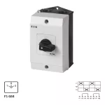 T3-2-8211/I2 Przełącznik zasilania, Styki: 4, 32 A, tabliczka: 1-0-2, 60 °, bez samopowrotu, w obudowie IP65, pokrętło czarne bez możliwości blokady