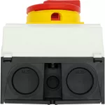 P1-25/I2/SVB Rozłącznik główny, 3 bieg., 25 A, funkcja awaryjnego zatrzymania, blok. na kłódkę w pozycji Wył., w obudowie IP65, pokrętło czerwono-żółte z blokadą na kłódkę