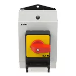 T0-2-1/I1/SVC(S)-RT Rozłączniki panikowe, 3 bieg., 20 A, z zamknięciem na kłódkę SVC, tabliczka 0-1, 90 °, bez samopowrotu, P, w obudowie IP65, pokrętło czerwono-żółte z zamknięciem na kłódkę