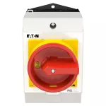 T0-3-15683/I1/SVB Przełącznik Zał.-Wył., 3 bieg. + 2 NO + 1 NC, 20 A, 90 °, w obudowie IP65, pokrętło czerwono-żółte z blokadą na kłódkę