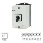 T3-3-8342/I2 Przełącznik Zał.-Wył., 6 bieg., 32 A, 90 °, w obudowie IP65, pokrętło czarne bez możliwości blokady