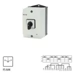 T3-4-8440/I2 Przełącznik liczby biegunów, Styki: 8, 32 A, układ Dahlandera, 2 prędkości, tabliczka: 0-1-2, 60 °, bez samopowrotu, w obudowie IP65, pokrętło czarne bez możliwości blokady