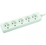 PRZEDŁUŻACZ 5 gniazd, 1.5x3m z uziemieniem IP20 wyłącznik on/off biały Helios