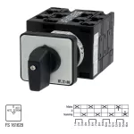 T3-4-8902/E Przełącznik zasilania, Styki: 8, 32 A, tabliczka: Netz-0-Notstrom, 45 °, bez samopowrotu, montaż natablicowy, pokrętło czarne bez możliwości blokady