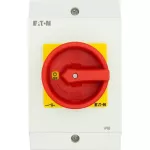 T3-4-15682/I2/SVB Przełącznik Zał.-Wył., 6 bieg. + 1 NO + 1 NC, 32 A, 90 °, w obudowie IP65, pokrętło czerwono-żółte z blokadą na kłódkę