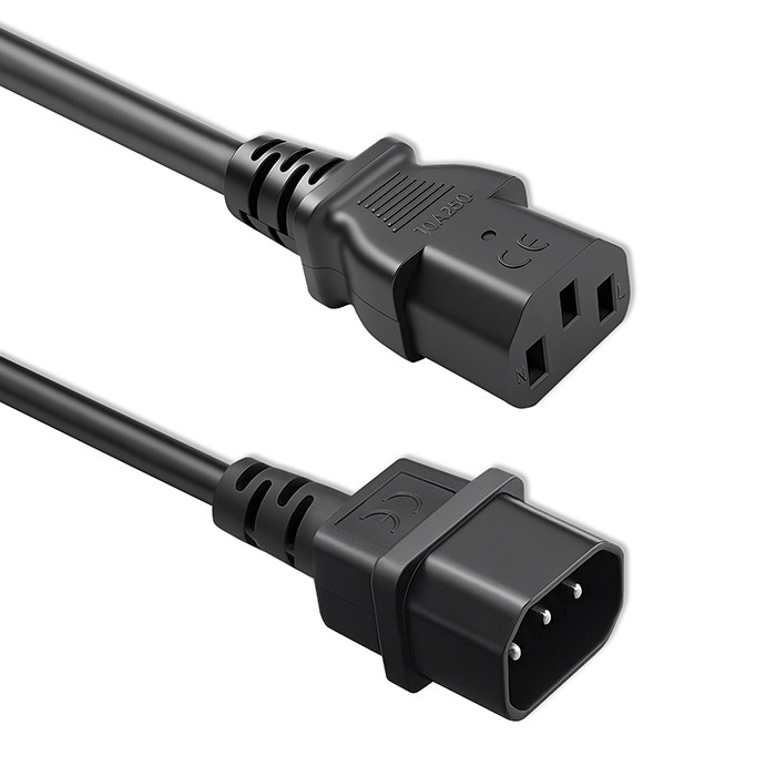 Qoltec Kabel zasilający do UPS | IEC C13/C14 | 3x0.75mm² | 1m