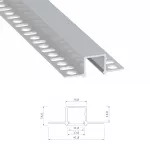 PROFIL LED PODTYNKOWY GAUDI, G-K, 202cm, ALUMINIOWY