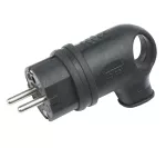 Wtyczka kątowa elastomerowa z uchem URSUS 16A 2P+Z 230V Uni-Schuko czarna