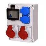 Rozdzielnica stacjonarna MIKOŁAJKI 4M 2*16A 5P, 2*GW IP44 bez zabezpieczeń