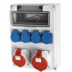 Rozdzielnia stacjonarna HEL IP44 10M 2*16A 5P, 4*GW IP44 bez zabezpieczeń