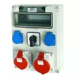 Rozdzielnica stacjonarna POZNAŃ IP65 12M 32A 5P, 16A 5P, 2*GW, wył 0-1 IP44 bez zabezpieczeń