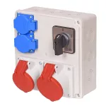 Rozdzielnica stacjonarna ŚWINOUJŚCIE wył. 0-1 2*16A 5P, 2*GW IP44 bez zabezpieczeń