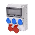 Rozdzielnica stacjonarna JASTARNIA IP44 11M 2*16A 5P, 3*GW IP44 bez zabezpieczeń